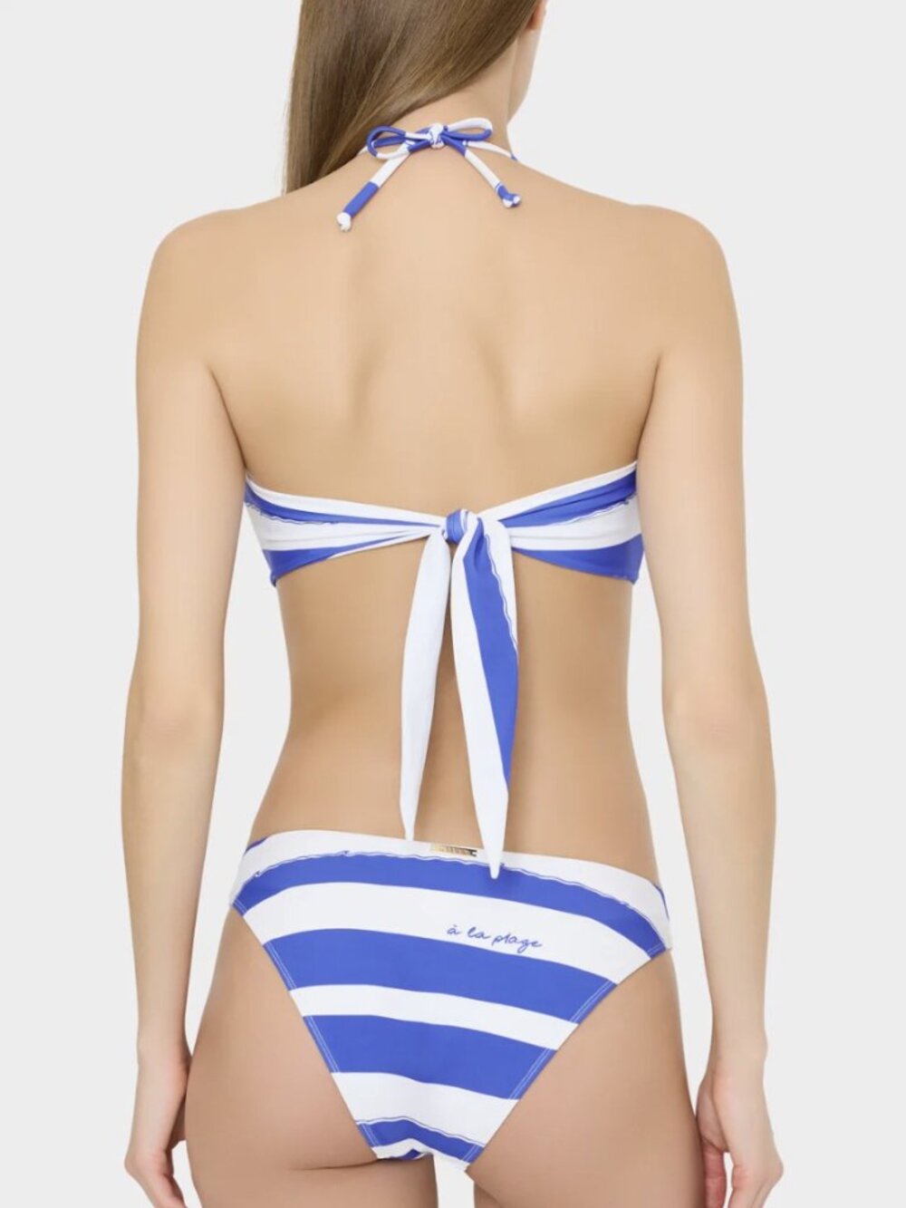 MILLY A La Plage Striped Blue & White Bandeau Bikini Set